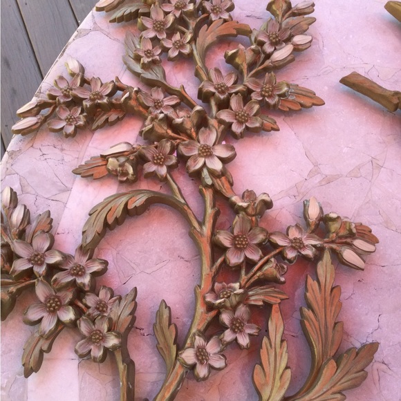 Vintage Gold Hard Plastic Birds and Flowers - Picture 4 of 11